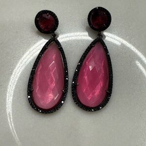 Elegant Pink Teardrop Earrings